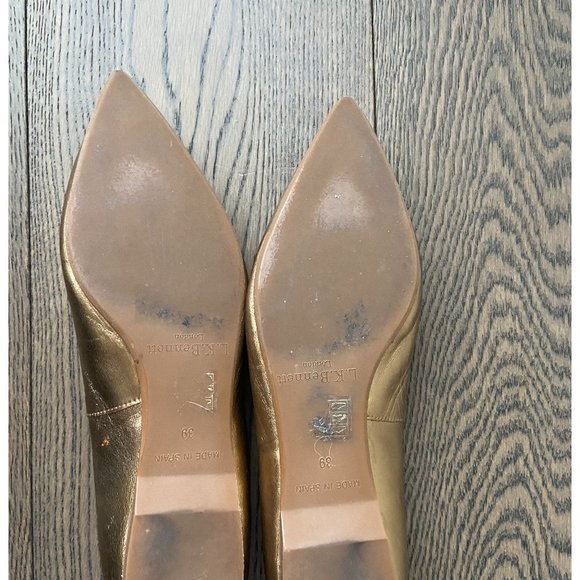 L.K. Bennett Clarisse Ballet Pumps in Bronze Leather - Picture 4 of 6